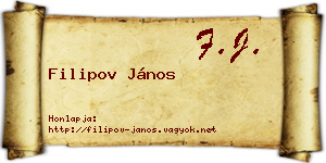 Filipov János névjegykártya